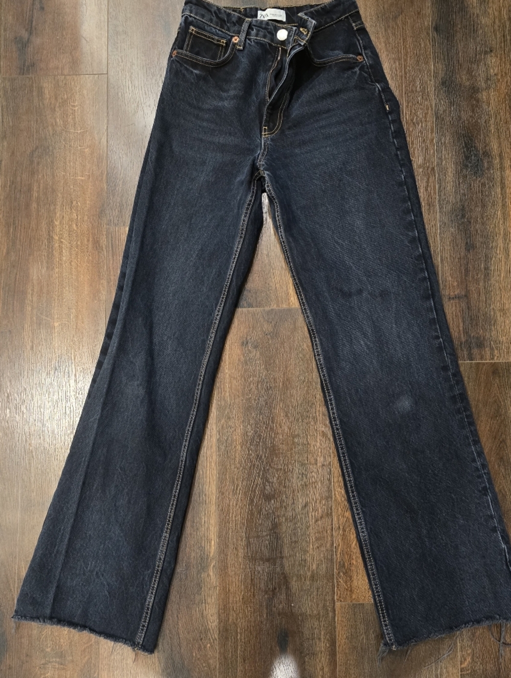 Zara Black Straight-Leg Jeans